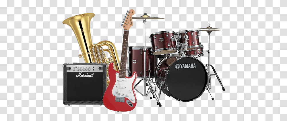 Download Free Band Musical Instruments & Yamaha Drum Set, Guitar, Leisure Activities, Percussion, Bass Guitar Transparent Png