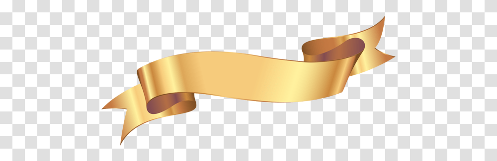 Download Free Banner Gold Clip Art Extras Gold Ribbon Background, Handle, Scroll, Weapon, Weaponry Transparent Png