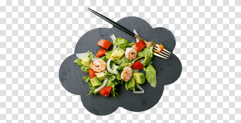 Download Free Black Slate Plate Cloud Shape Cut Edge Pu Pu Platter, Salad, Food, Meal, Lunch Transparent Png