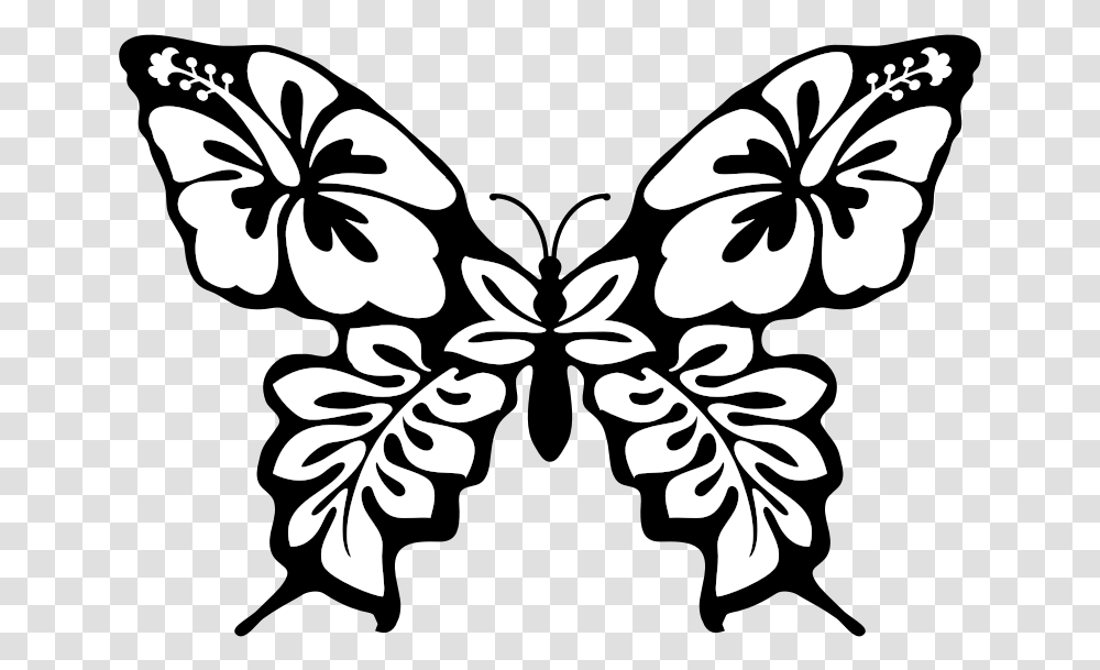 Download Free Butterfly Flower Line Art Dlpngcom Easy Drawings Of Butterflies, Stencil, Floral Design, Pattern, Graphics Transparent Png