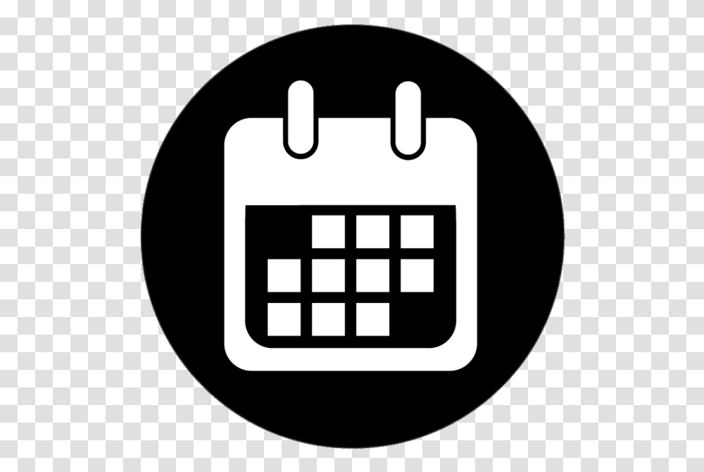 Download Free Calendar Black And White Event Logo, Text, Calculator, Electronics, Pac Man Transparent Png