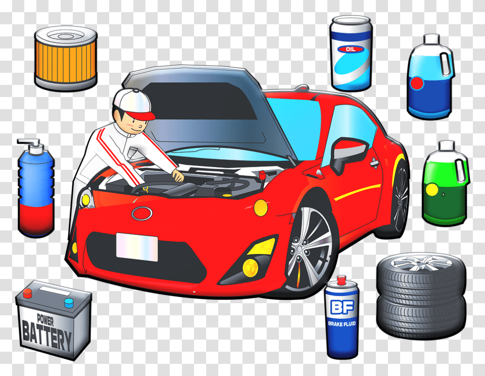 Download Free Car Mechanic Tires Vehicle Mechanic Cartoon, Transportation, Sports Car, Helmet, Wheel Transparent Png