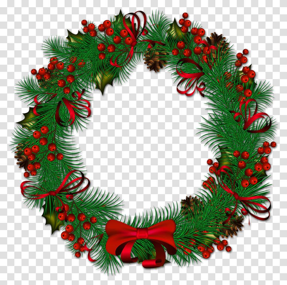 Download Free Christmas Pinecone Wreath With Christmas Wreath Transparent Png