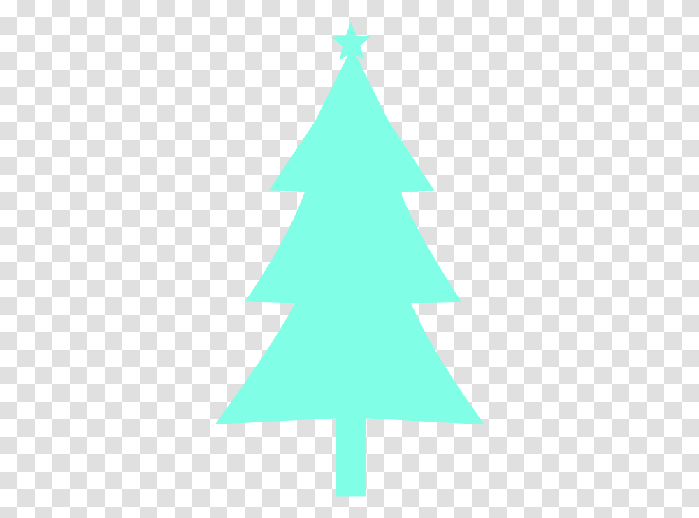 Download Free Christmas Tree Silhouette Dlpngcom Teal Christmas Tree Clipart, Symbol, Cross, Star Symbol, Plant Transparent Png