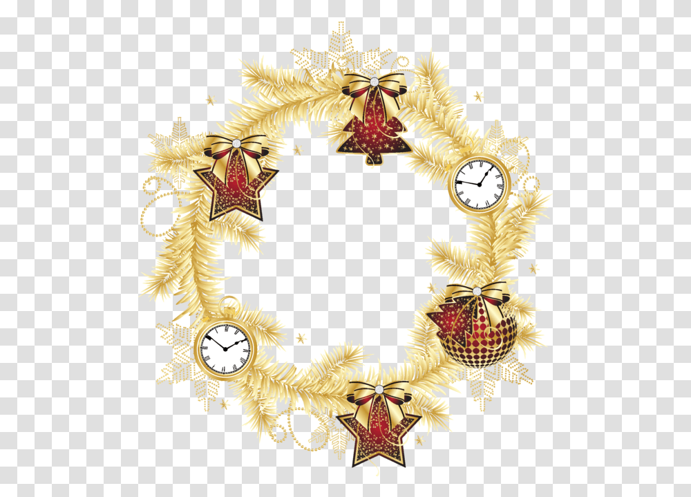 Download Free Christmas Wreath New Year Fir Pine Family For Decorative, Clock Tower, Architecture, Building, Pattern Transparent Png