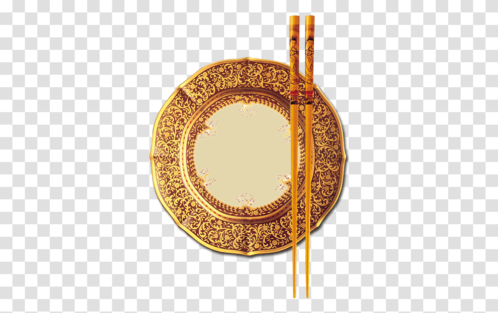 Download Free Cuisine Chinese Gold Chopstick And Plate, Dish, Meal, Food, Lamp Transparent Png