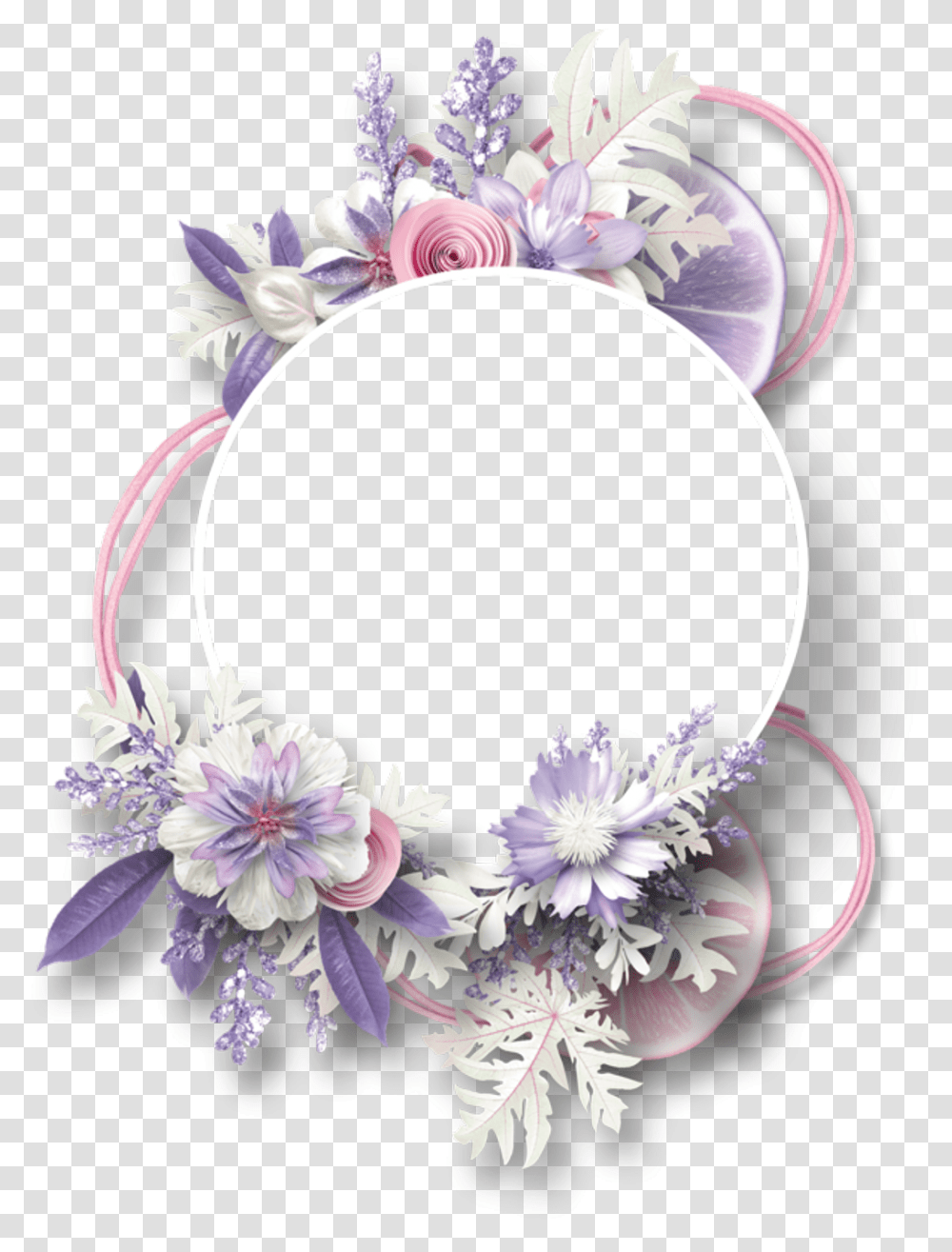 Download Free Decorative Picture Scrapbooking Frame Digital Flower Floral Purple, Graphics, Art, Floral Design, Pattern Transparent Png