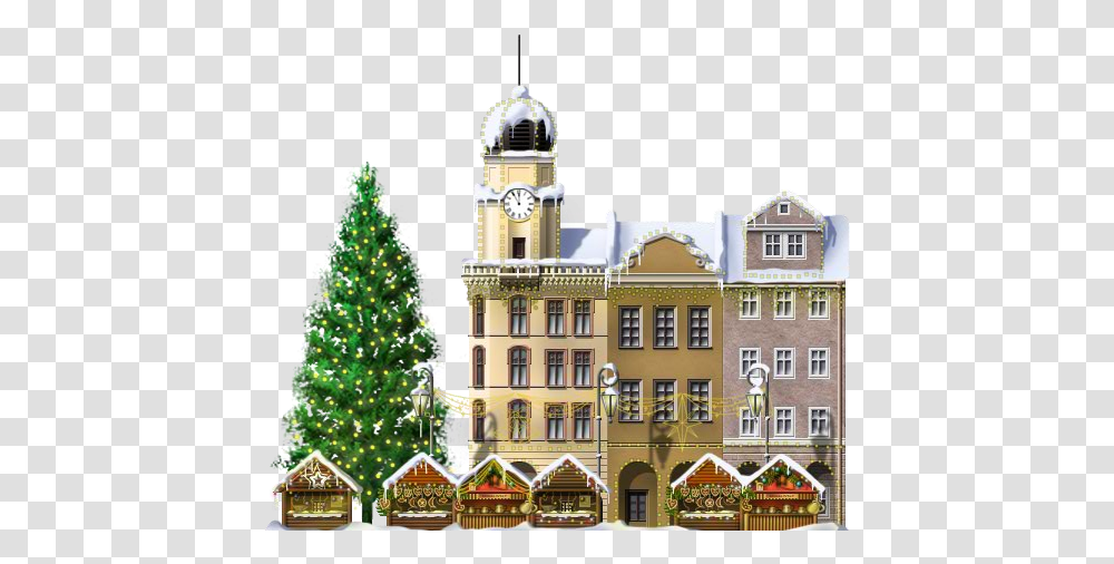 Download Free Filechristmas Marketpng Dlpngcom Christmas Market, Tree, Plant, Tower, Architecture Transparent Png