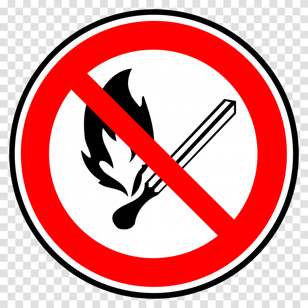 Download Free Fire Forbidden Sign No Fire Clipart, Symbol, Road Sign, Stopsign Transparent Png