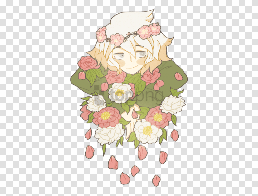 Download Free Flower Crown Tumblr Image With Nagito Komaeda Icon Fabart, Graphics, Floral Design, Pattern, Plant Transparent Png