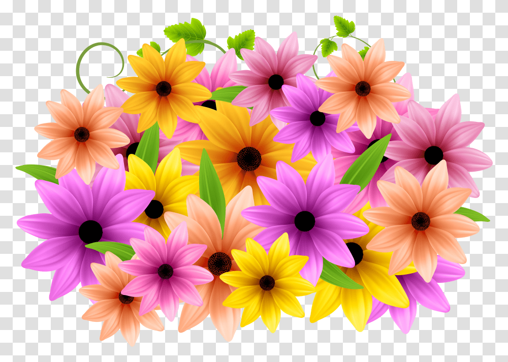 Download Free Flowers Decoration Clip Art Image Pink Tropical Flowers Clipart Transparent Png