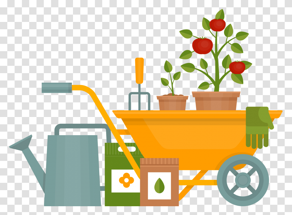 Download Free Gardening Hd Gardening, Transportation, Vehicle, Fire Truck, Plant Transparent Png