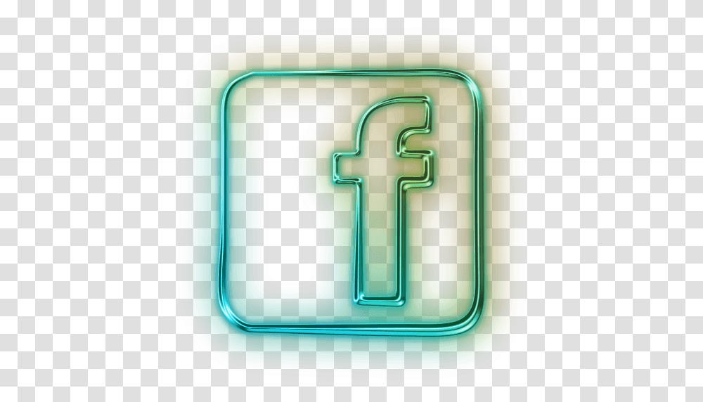 Download Free Glowing Green Neon Icon Social Media Logos Facebook For Picsart, Alphabet, Text, Symbol, Dish Transparent Png