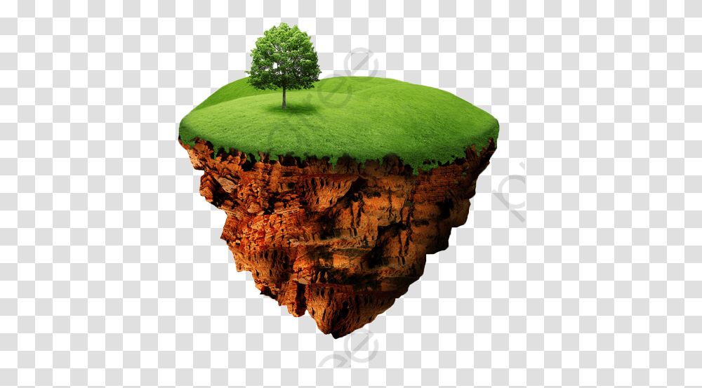 Download Free Green Floating Island Clipart Tree Stump, Plant, Fungus, Leaf, Potted Plant Transparent Png