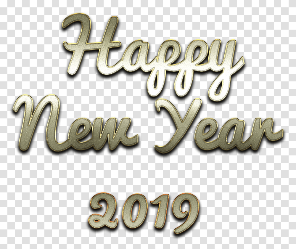 Download Free Happy New Year 2019 Images With Calligraphy, Word, Text, Alphabet, Label Transparent Png