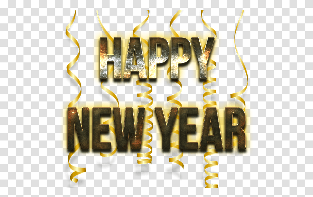 Download Free Happy New Year Word Image Dlpngcom Happy New Year Golden, Dynamite, Text, Alphabet, Housing Transparent Png