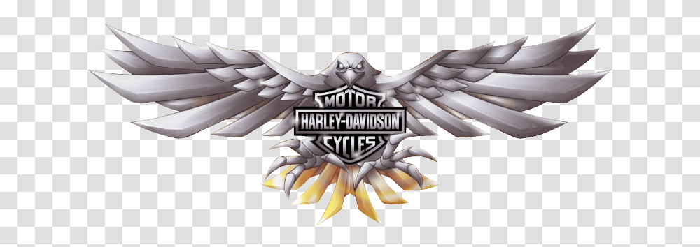 Download Free Harley Davidson Logo Harley Davidson Eagle Logo, Symbol, Emblem, Trademark, Animal Transparent Png