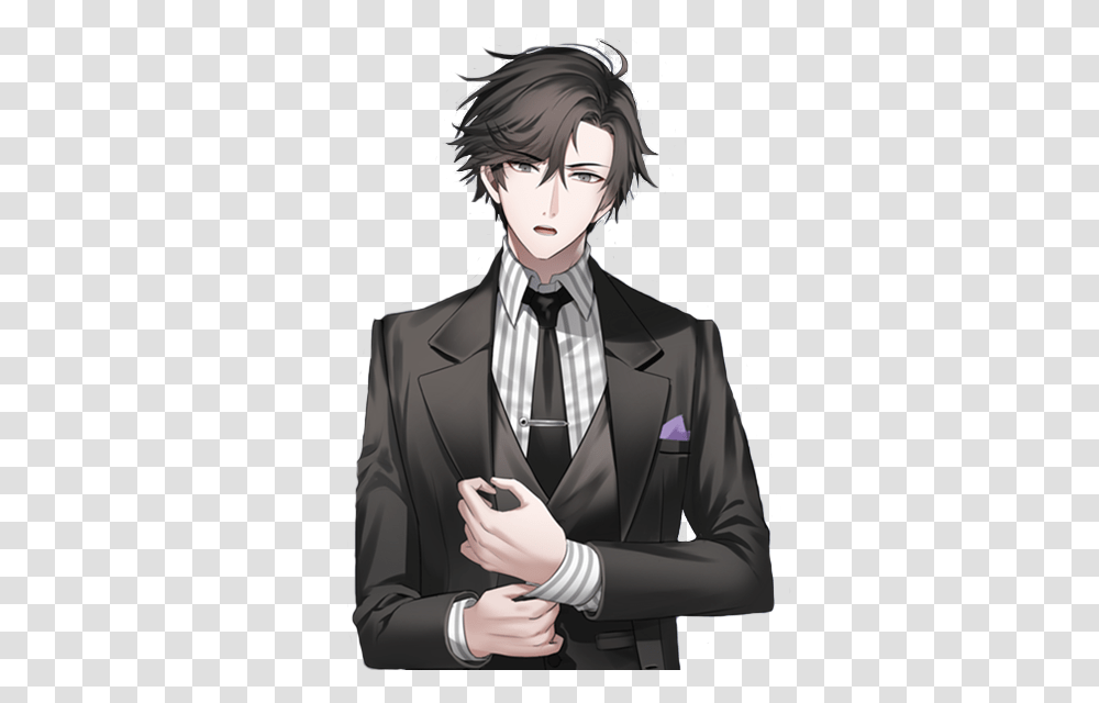 Download Free Hd Creepy Guy With Mystic Messenger Jumin Jumin Han, Suit, Overcoat, Clothing, Apparel Transparent Png
