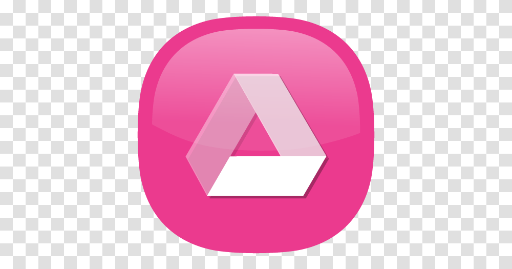Download Free Icon Pink Icons Pink Google Drive Logo, Triangle, Symbol, Text, Trademark Transparent Png