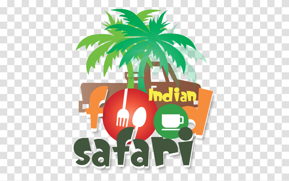 Download Free Indian Food Safari Palm Tree Clip Art Black, Plant, Poster, Advertisement, Arecaceae Transparent Png