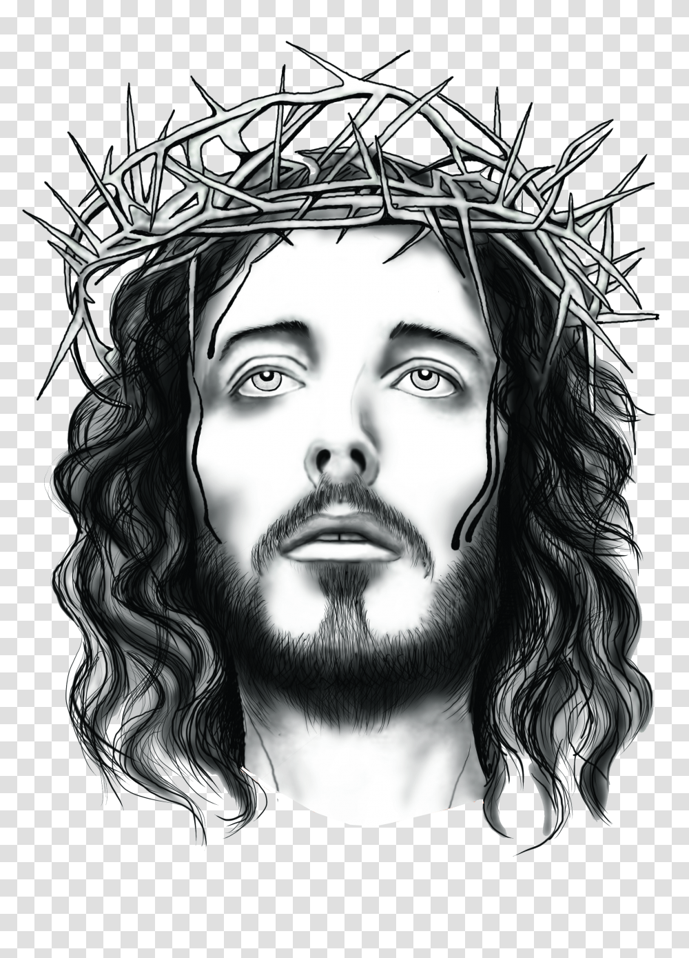 Download Free Jesus With Crown Of Thorns Dlpngcom Transparent Png