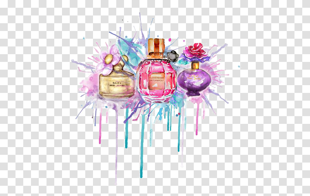 Download Free Mademoiselle Illustration Background Perfume Clipart, Bottle, Cosmetics Transparent Png