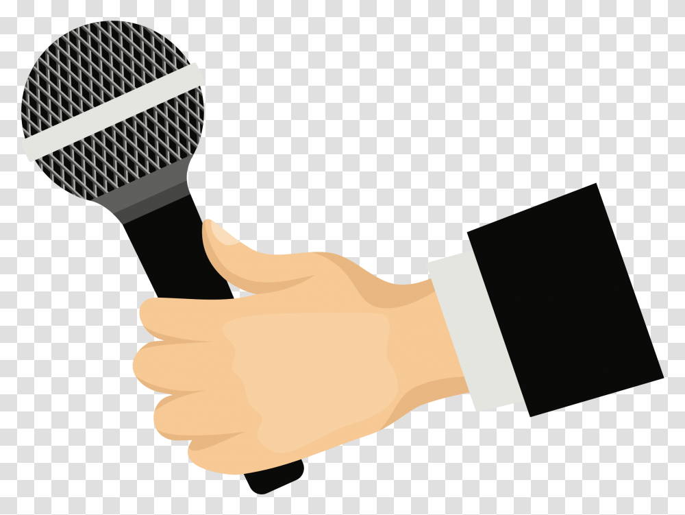 Download Free Mic In Hand Dlpngcom Microphone With Hand Clipart, Axe, Tool, Electrical Device, Hammer Transparent Png