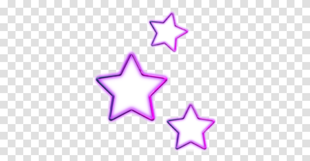 Download Free Neon Stars Tumblr Sticker By Moreanime Neon Stars, Star Symbol, Cross, Wand, Purple Transparent Png