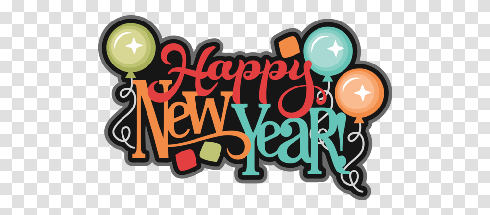 Download Free New Year Text Font Logo For Happy Lyrics Icon Background Happy New Year Clip Art, Alphabet, Poster, Ball, Label Transparent Png