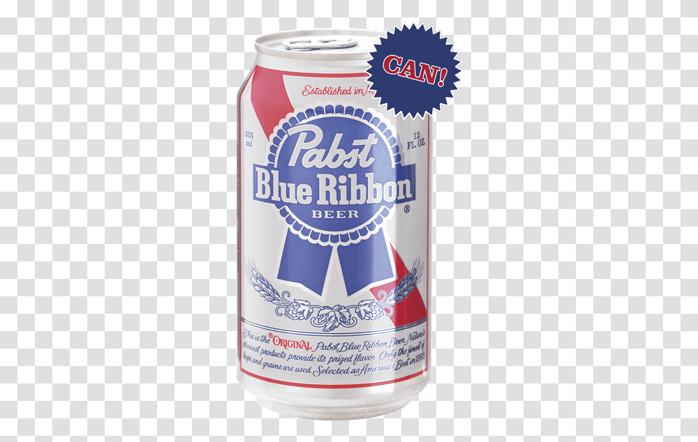 Download Free Pabst Blue Ribbon Logo Pabst Blue Ribbon, Tin, Beverage, Drink, Can Transparent Png