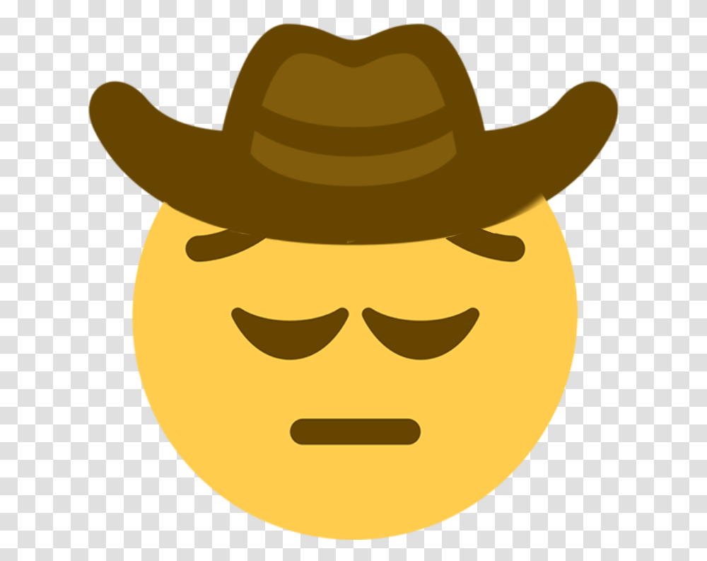 Download Free Pensivecowboy Discord Emoji Dlpngcom Sad Cowboy Emoji, Clothing, Apparel, Cowboy Hat Transparent Png