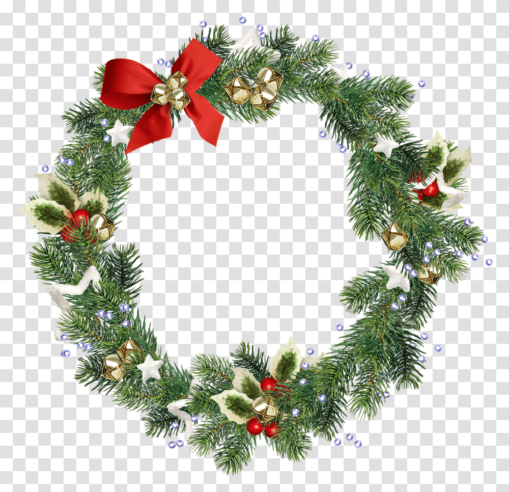 Download Free Photo Of Wreathchristmas Christmas Wreath Graphic, Christmas Tree, Ornament, Plant Transparent Png