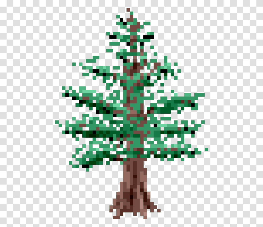 Download Free Pixel Pine Tree Dlpngcom Pine Tree Pixel Art, Ornament, Pattern, Rug, Plant Transparent Png