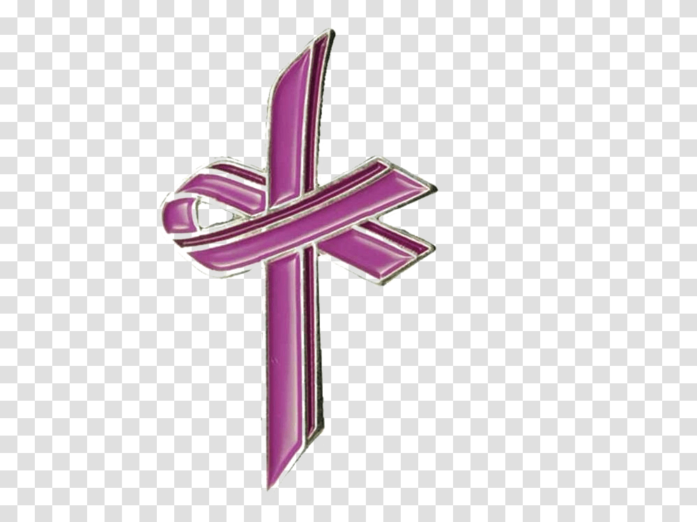 Download Free Purple Awareness Ribbon Cross, Symbol, Logo, Trademark, Emblem Transparent Png