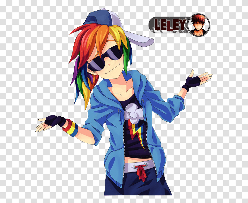 Download Free Rainbow Dash Sexy Human Anime Rainbow Dash Anime Girl, Person, Manga, Comics, Book Transparent Png