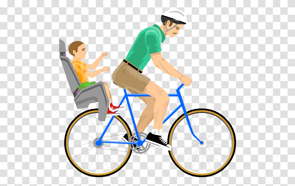 Download Free Roblox Bicycle Father Wheels Racing Happy Icon Happy Wheels, Vehicle, Transportation, Bike, Person Transparent Png