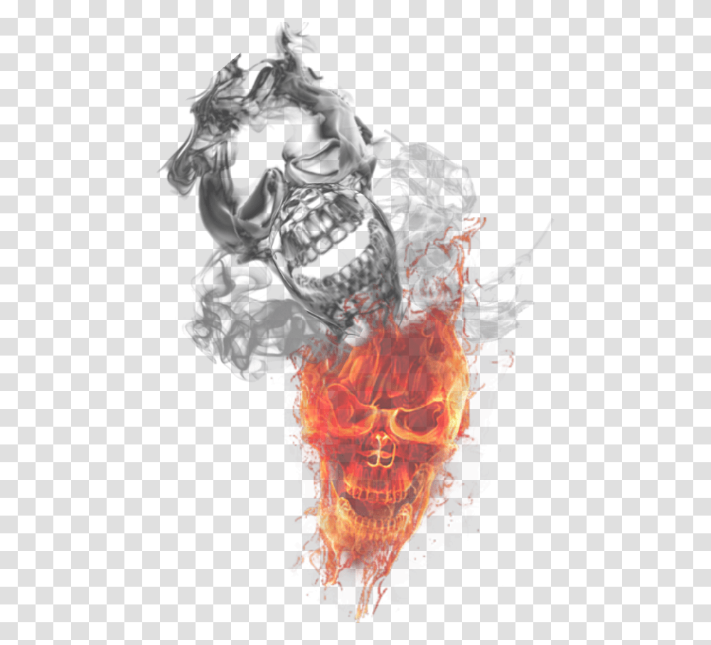 Download Free Smoke Fire Picture Dlpngcom Flaming Skull, Flame Transparent Png