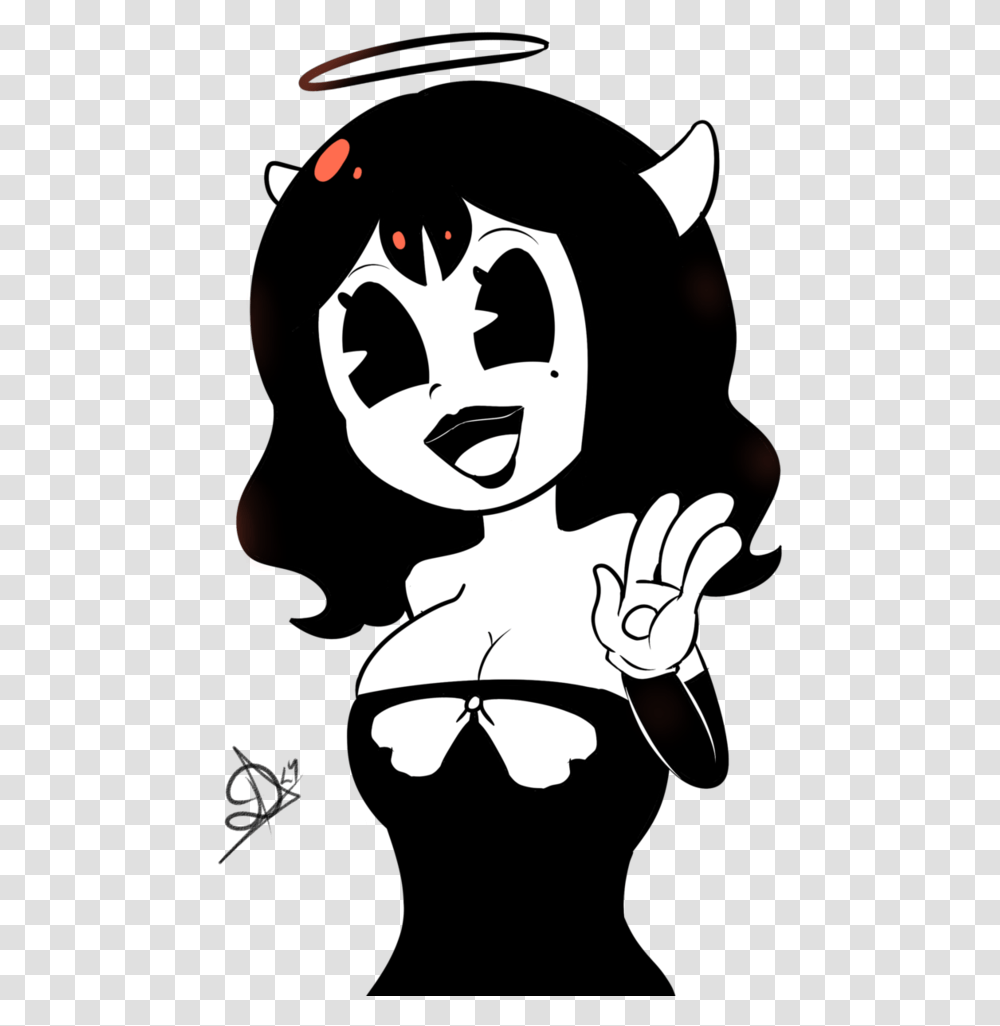 Download Free Stock Angel Bendy And Bendy And The Ink Machine Anime Alice, Stencil, Face, Sunglasses, Accessories Transparent Png