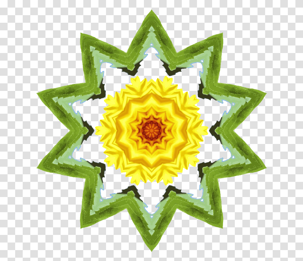 Download Free Sunflower Kaleidoscope 26 Dlpngcom Clip Art, Symbol, Cross, Star Symbol Transparent Png