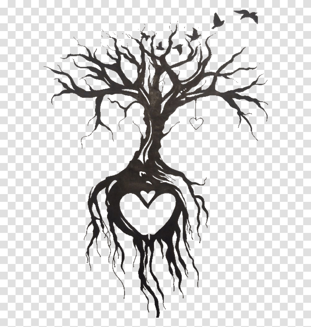 Download Free Tattoo Tree Transprent Free Download Dead Tree Of Life Tattoo, Root, Plant Transparent Png