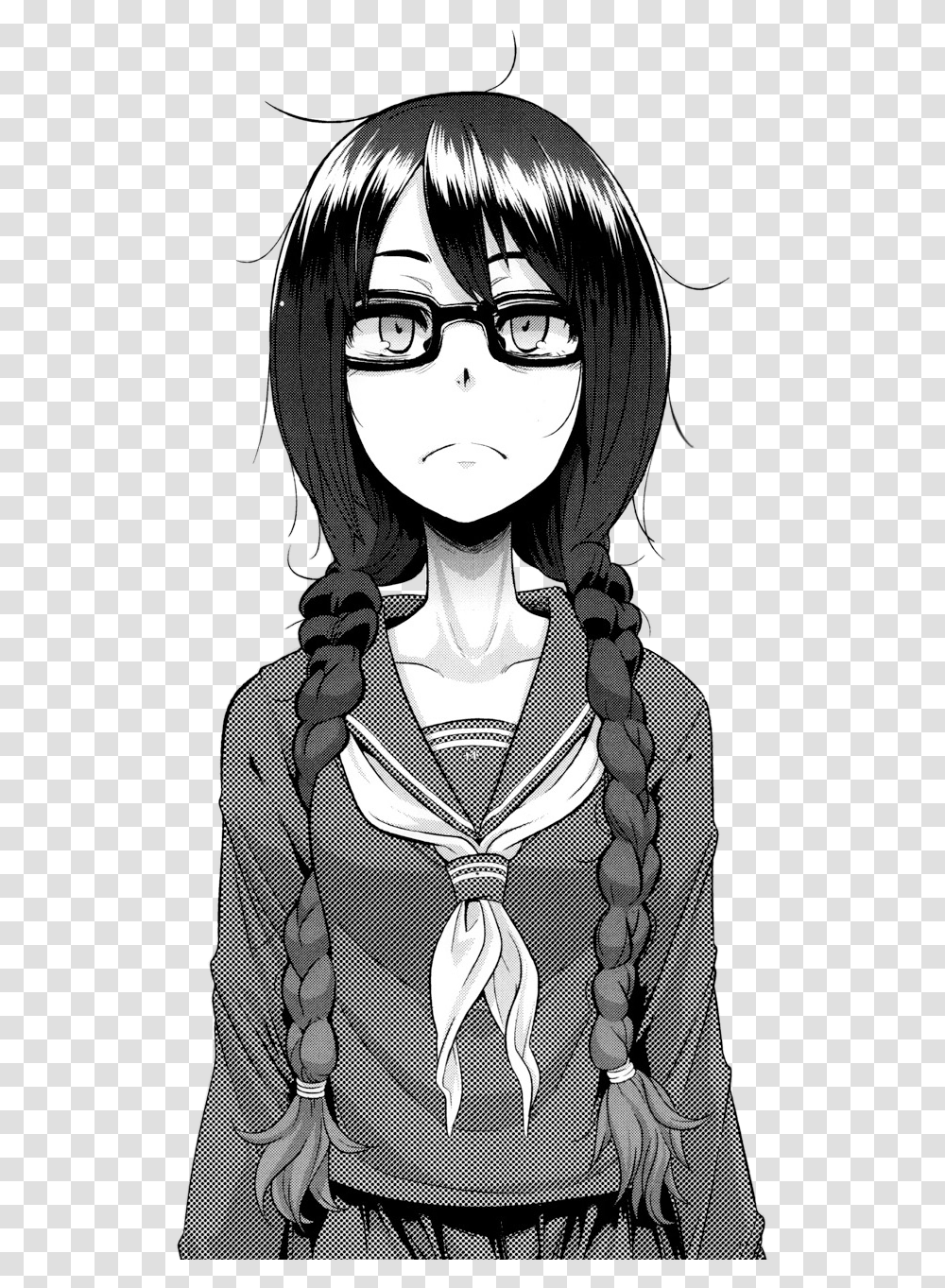 Download Free Tsuyu Is The Girl From Emergence Anime Metamorphosis Manga Meme, Clothing, Tie, Person, Glasses Transparent Png