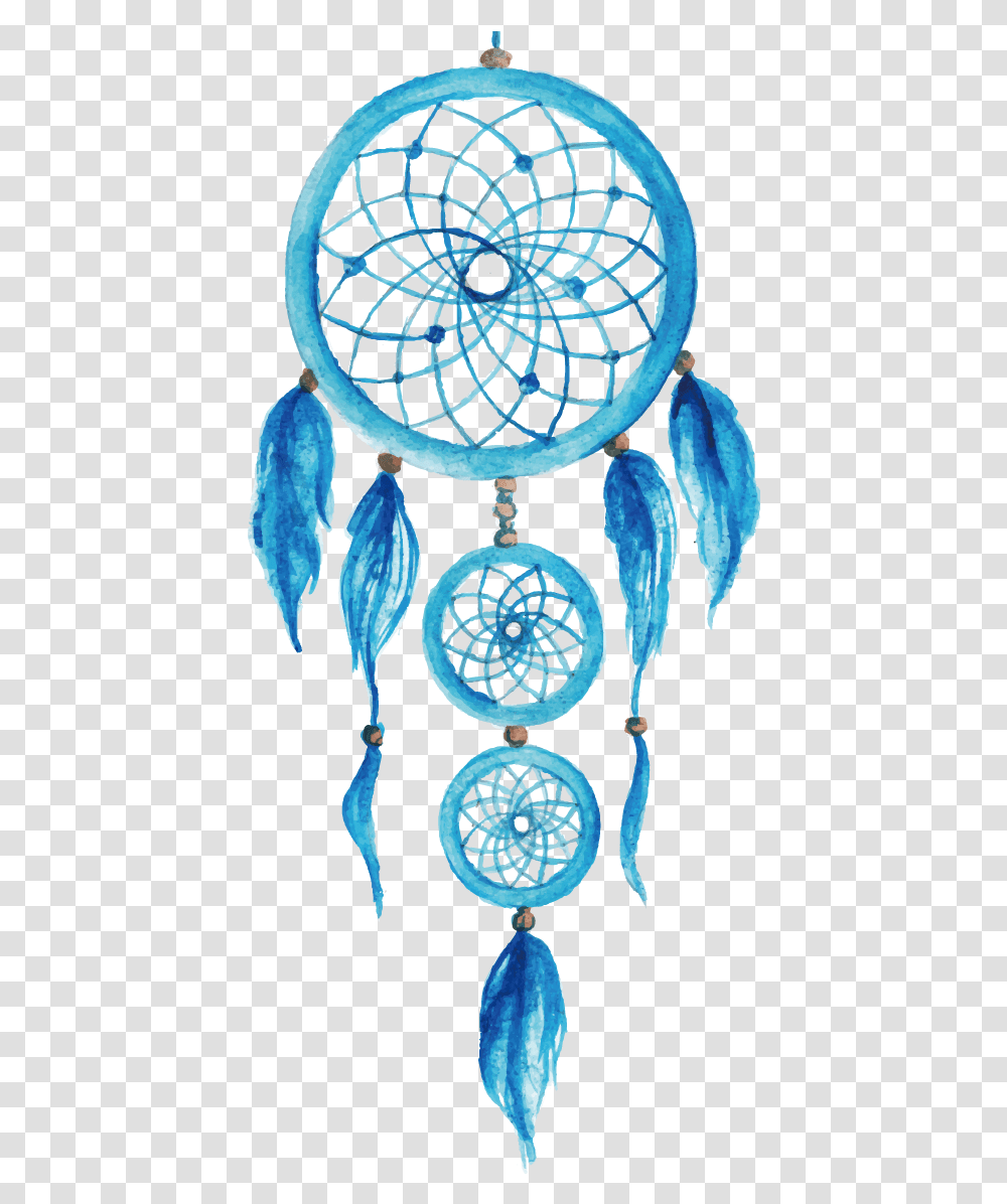 Download Free Watercolor Vector Hand Painted Illustration Blue Dream Catcher, Accessories, Jewelry, Symbol, Animal Transparent Png