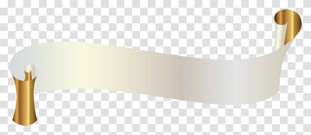 Download Free White Banner With Gold Clipart Image Black And Gold Ribbon, Tool, Weapon, People, Cutlery Transparent Png