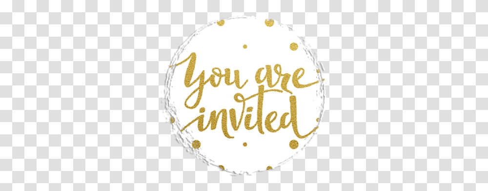 Download Free You Are Invited Circle, Text, Label, Birthday Cake, Dessert Transparent Png