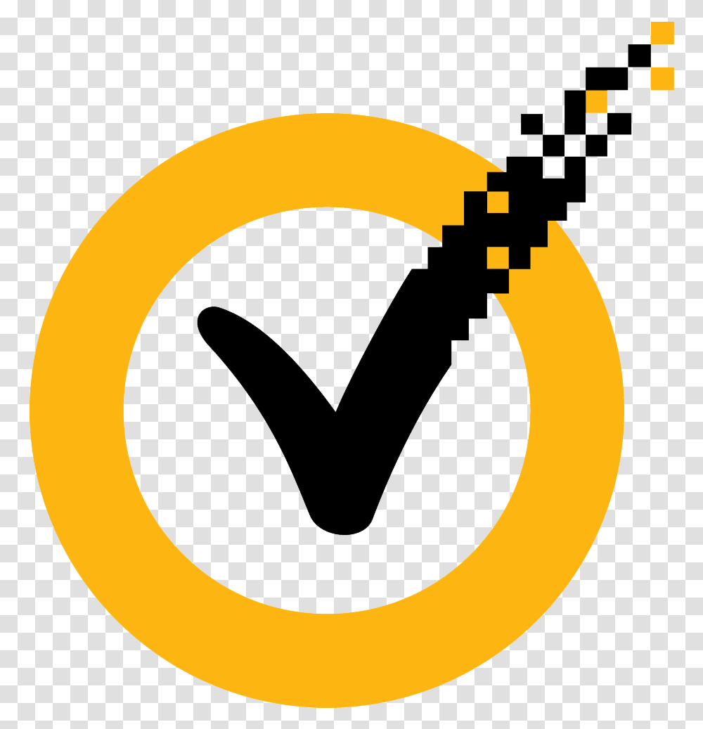Download Freeuse Stock Logo Yellow Symantec New, Text, Symbol, Heart, Alphabet Transparent Png