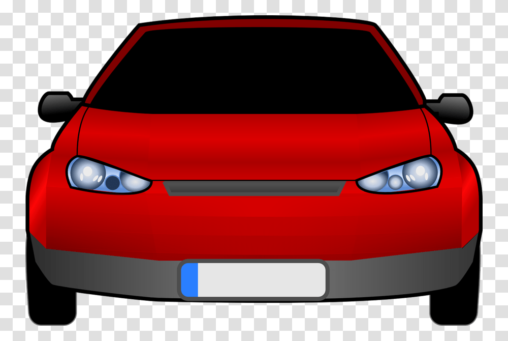 Download Front Of A Car Clipart Car Headlamp Clip Art Car Red, Vehicle, Transportation, Automobile, Light Transparent Png