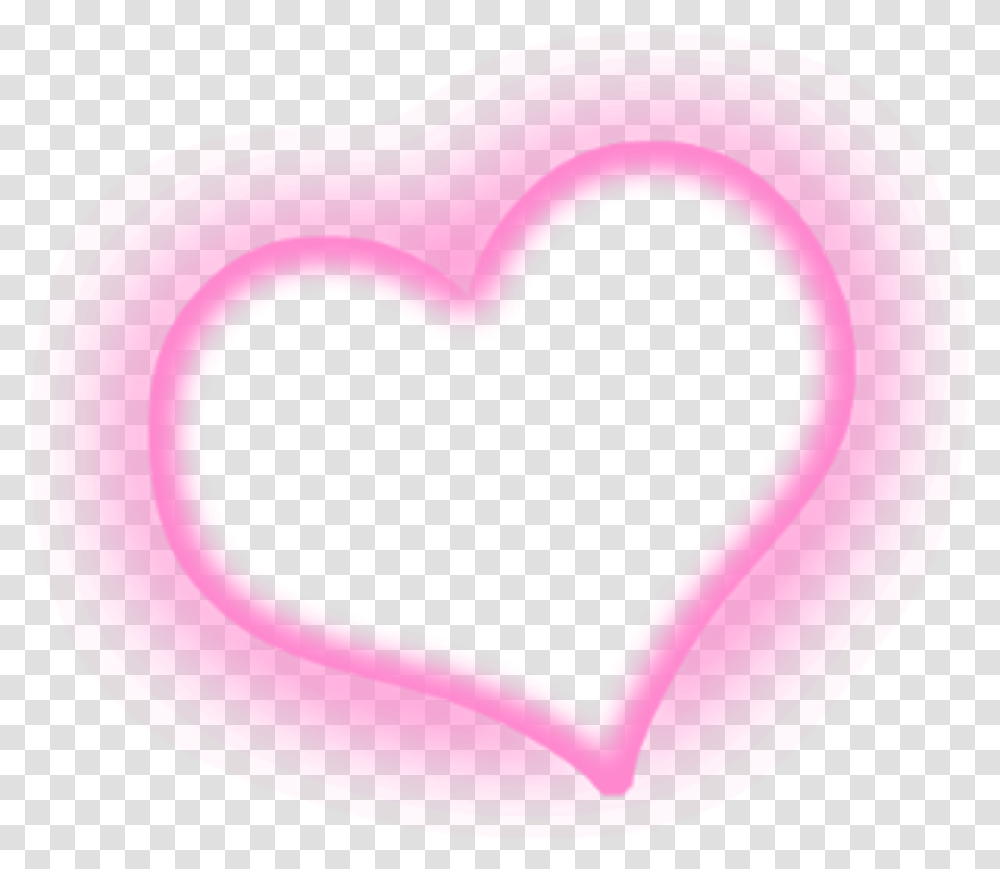 Download Ftestickers Heart Lighteffect Luminous Pink Heart Pink Love Effect, Cushion, Rug, Pillow, Interior Design Transparent Png