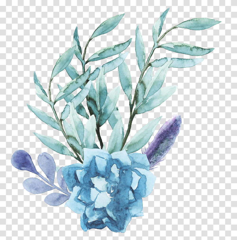 Download Ftestickers Watercolor Flowers Blue Watercolor Flower, Jewelry, Accessories, Accessory, Plant Transparent Png