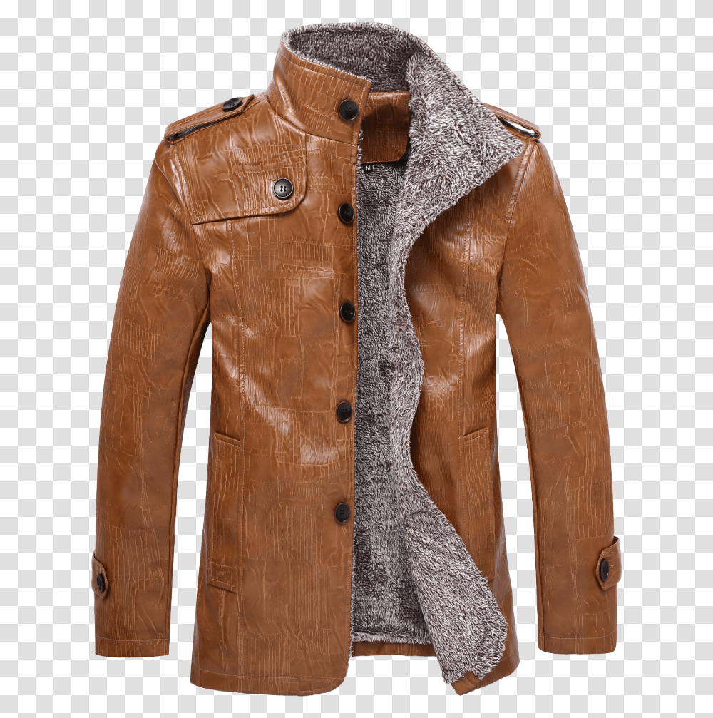 Download Fur Lined Leather Jacket Clipart Jacket For Picsart, Apparel, Coat, Overcoat Transparent Png