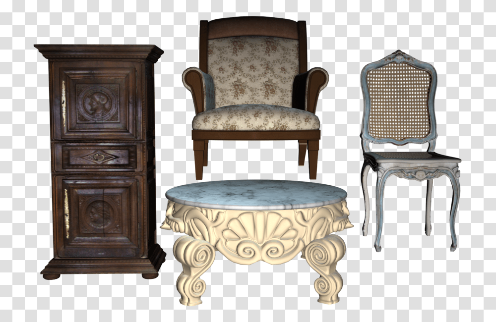 Download Furniture Free Image Old Furniture, Chair, Armchair, Cabinet Transparent Png